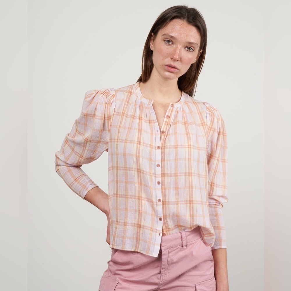 ULLA JOHNSON Nour High-Low Cotton Blouse SIZE 10